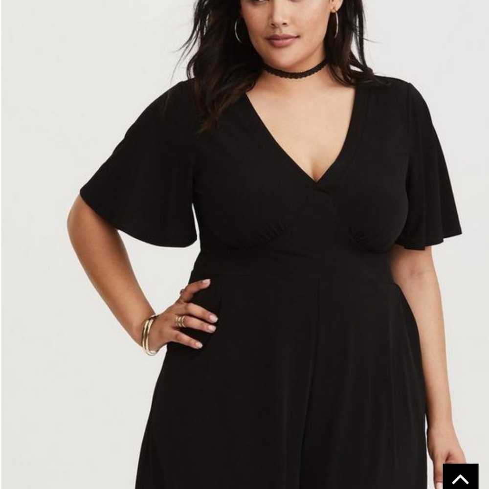 Torrid 1x Studio Knit Flutter Sleeve Romper - Picture 3 of 5